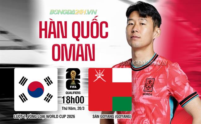 Nhận định Hàn Quốc vs Oman 18h00 ngày 20/3 (Vòng loại World Cup 2026)