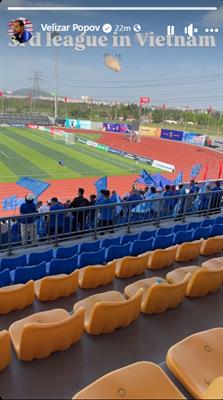 HLV Velizar Popov bất ngờ dự khán trận cầu tâm điểm giải hạng Nhì Quốc gia 1