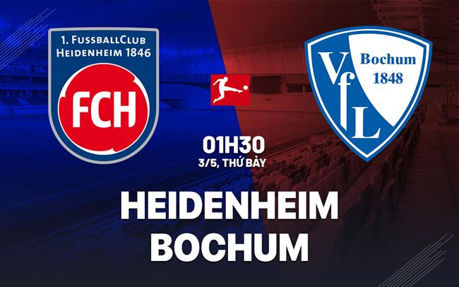 Nhận định Heidenheim vs Bochum (01h30 ngày 3/5): Quyết tâm trụ hạng