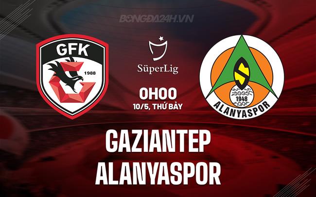 Nhận định Gaziantep vs Alanyaspor 0h00 ngày 10/5 (VĐQG Thổ Nhĩ Kỳ 2024/25)