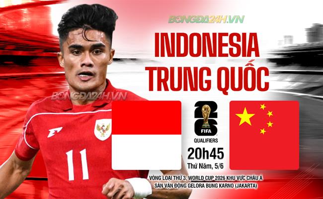 Nhận định Indonesia vs Trung Quốc (20h45 ngày 5/6): Bại binh phục hận
