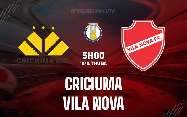 Nhận định Criciuma vs Vila Nova 5h00 ngày 10/6 (Hạng 2 Brazil 2025)