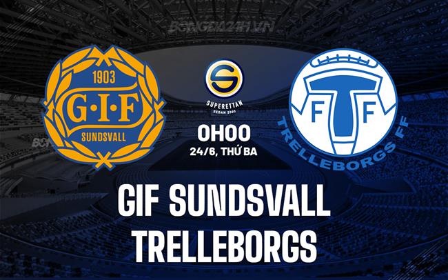 Nhận định GIF Sundsvall vs Trelleborgs 0h00 ngày 24/6 (Hạng 2 Thụy Điển 2025)