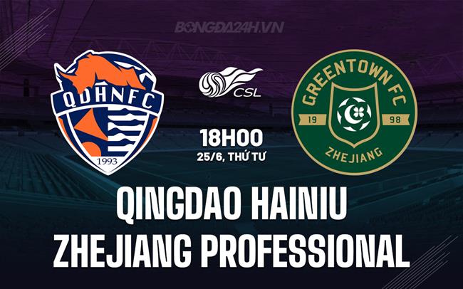 Nhận định Qingdao Hainiu vs Zhejiang Professional 18h00 ngày 25/6 (VĐQG Trung Quốc 2025)
