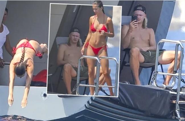 Erling Haaland thư giãn bên bạn gái mặc bikini quyến rũ