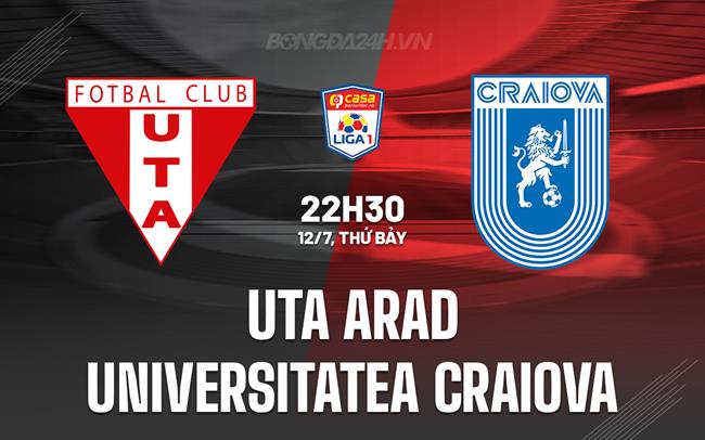 Nhận định UTA Arad vs Universitatea Craiova 22h30 ngày 12/7 (VĐQG Romania 2025/26)