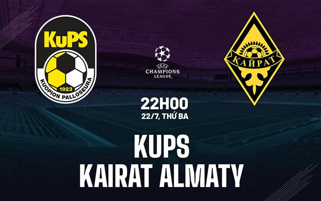 Nhận định KuPS vs Kairat Almaty 22h00 ngày 22/7 (Champions League 2025/26)