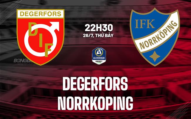 Nhận định bóng đá Degerfors vs Norrkoping 22h30 ngày 26/7 (VĐQG Thụy Điển 2025)