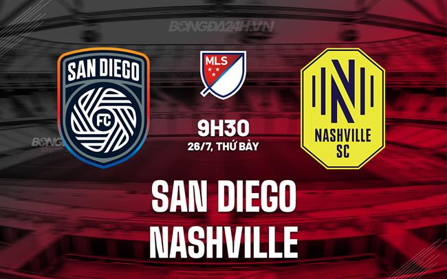 Nhận định San Diego vs Nashville 9h30 ngày 26/7 (Nhà nghề Mỹ 2025)