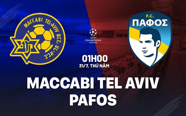Nhận định Maccabi Tel Aviv vs Pafos 1h00 ngày 31/7 (Champions League 2025/26)