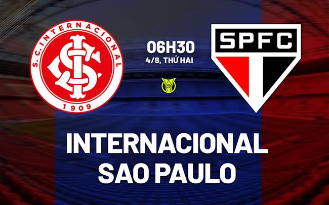 Nhận định bóng đá Internacional vs Sao Paulo 6h30 ngày 4/8 (VĐQG Brazil 2025)