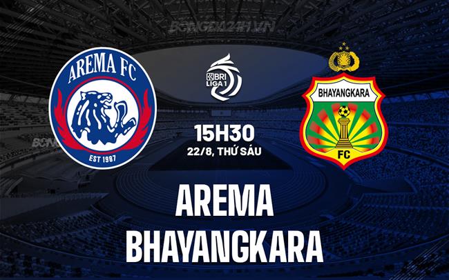 Nhận định bóng đá Arema vs Bhayangkara 15h30 ngày 22/8 (VĐQG Indonesia 2025)