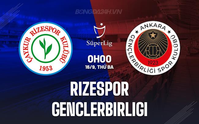 Nhận định Rizespor vs Genclerbirligi 0h00 ngày 16/9 (VĐQG Thổ Nhĩ Kỳ 2025/26)