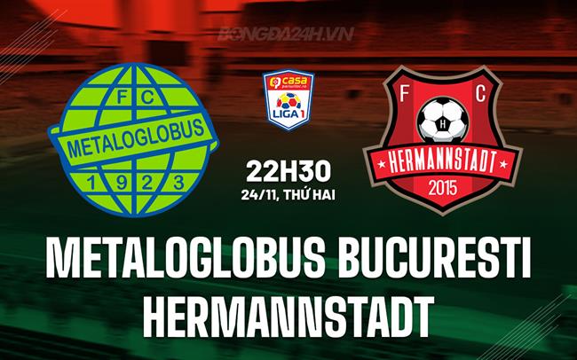 Nhận định Metaloglobus Bucuresti vs Hermannstadt 22h30 ngày 24/11 (VĐQG Romania 2025/26)