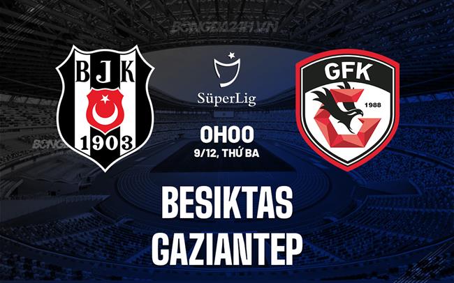 Nhận định Besiktas vs Gaziantep 0h00 ngày 9/12 (VĐQG Thổ Nhĩ Kỳ 2025/26)