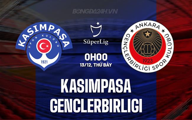 Nhận định Kasimpasa vs Genclerbirligi 0h00 ngày 13/12 (VĐQG Thổ Nhĩ Kỳ 2025/26)