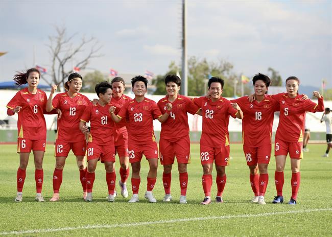 Tuyển nữ Việt Nam vào chung kết bóng đá nữ SEA Games 33. Ảnh: T.Hải Tuyen nu Viet Nam vao chung ket bong da nu SEA Games 33. anh: T.Hai
