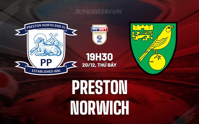 Nhận định bóng đá Preston vs Norwich 19h30 ngày 20/12 (Hạng Nhất Anh 2025/26)