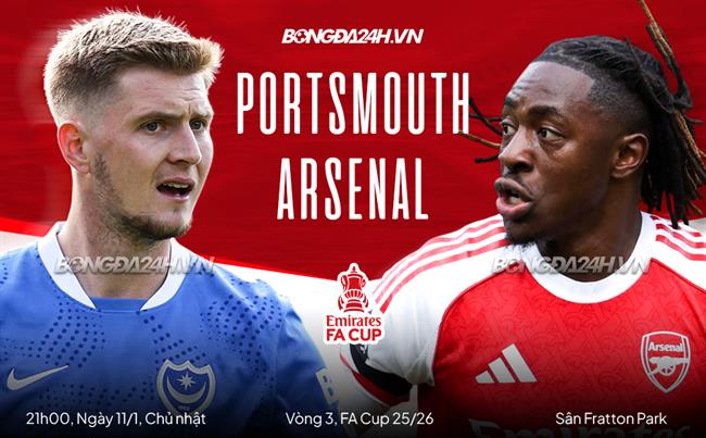 Nhận định Portsmouth vs Arsenal (21h00 ngày 11/1): Đè bẹp chủ nhà