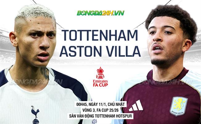 Nhận định Tottenham vs Aston Villa (0h45 ngày 11/1): Căng như dây đàn