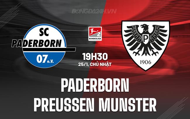 Nhận định Paderborn vs Preussen Munster 19h30 ngày 25/1 (Hạng 2 Đức 2025/26)
