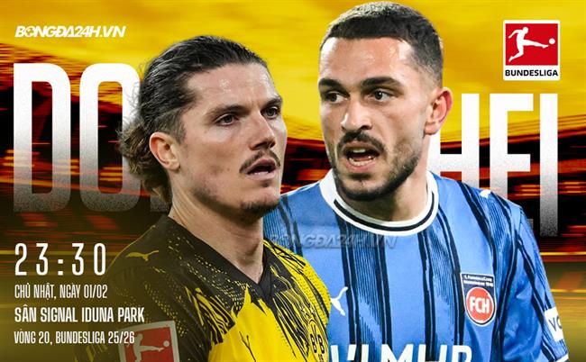 Nhận định Dortmund vs Heidenheim (23h30 ngày 1/2): Thắng lợi dễ dàng