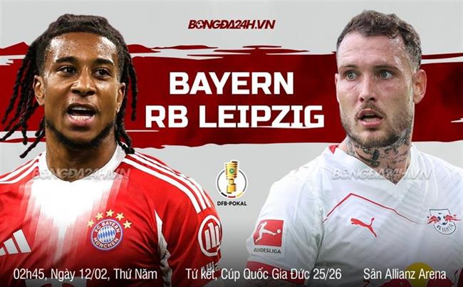Nhận định Bayern Munich vs Leipzig (2h45 ngày 12/2): Vé đi tiếp cho Hùm xám