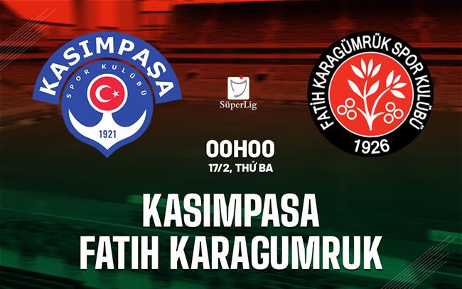 Nhận định Kasimpasa vs Fatih Karagumruk 0h00 ngày 17/2 (VĐQG Thổ Nhĩ Kỳ 2025/26)