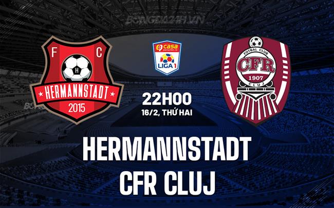 Nhận định Hermannstadt vs CFR Cluj 22h00 ngày 16/2 (VĐQG Romania 2025/26)