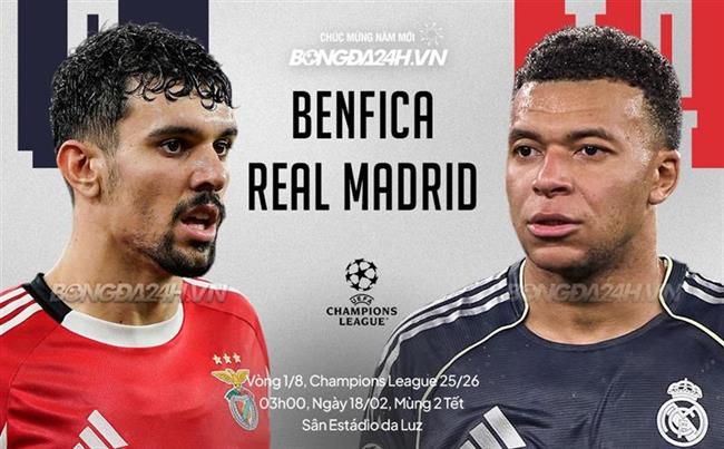 Nhận định Benfica vs Real Madrid (3h00 ngày 18/2): Không dễ cho Los Blancos