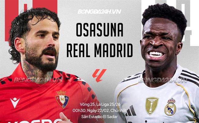 Nhận định Osasuna vs Real Madrid (0h30 ngày 22/2): Không hề dễ dàng