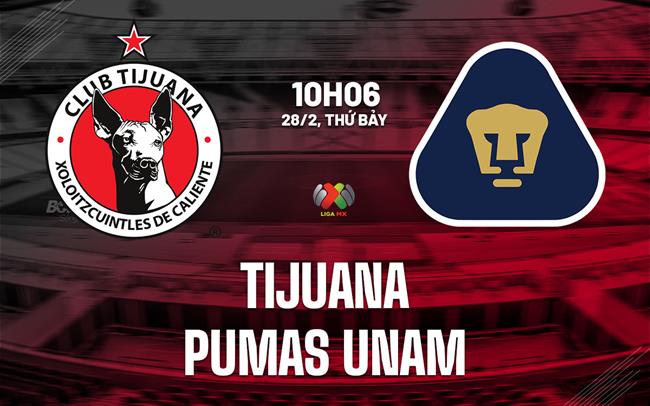 Nhận định bóng đá Tijuana vs Pumas UNAM 10h06 ngày 28/2 (VĐQG Mexico 2025/26)