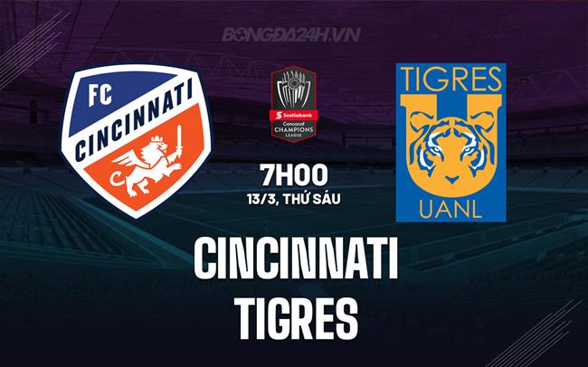 Nhận định - dự đoán Cincinnati vs Tigres 7h00 ngày 13/3 (Concacaf Champions Cup 2026)