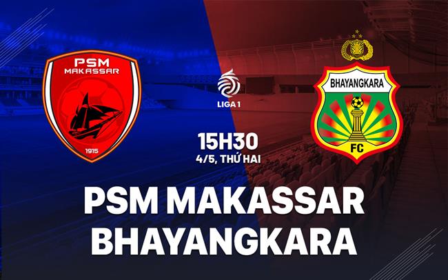 Nhận định PSM Makassar vs Bhayangkara Presisi 15h30 ngày 4/5 (VĐQG Indonesia 2025/26)