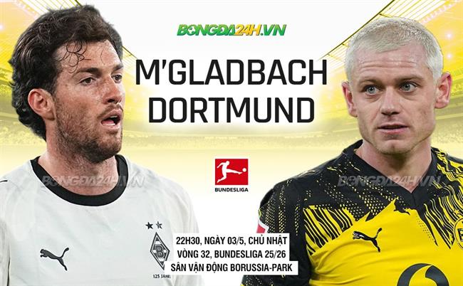 Nhận định Monchengladbach vs Dortmund (22h30 ngày 3/5, Bundesliga)