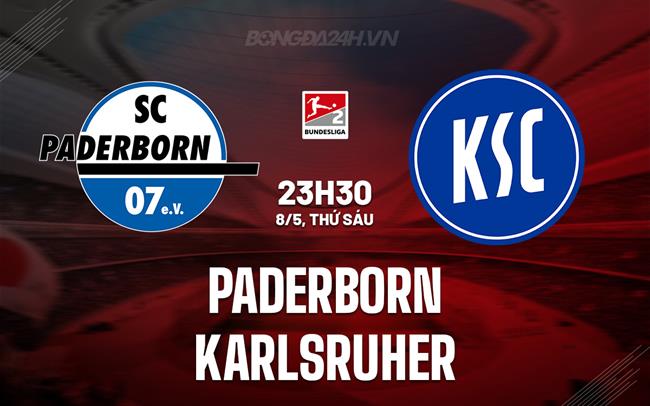 Nhận định bóng đá Paderborn vs Karlsruher 23h30 ngày 8/5 (Hạng 2 Đức 2025/26)