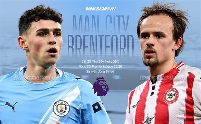 Nhận định Man City vs Brentford (23h30 ngày 9/5): Điểm tựa Etihad