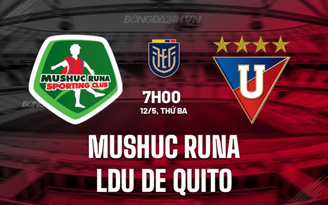 Nhận định Mushuc Runa vs LDU de Quito 7h00 ngày 12/5 (VĐQG Ecuador 2026)