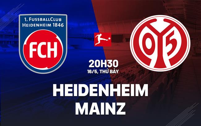 Nhận định bóng đá Heidenheim vs Mainz 20h30 ngày 16/5 (Bundesliga 2025/26)