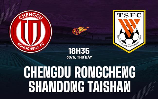 Nhận định Chengdu Rongcheng vs Shandong Taishan 18h35 ngày 30/5 (VĐQG Trung Quốc 2026)