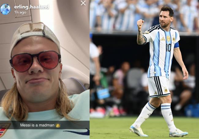 Haaland thán phục Messi 1