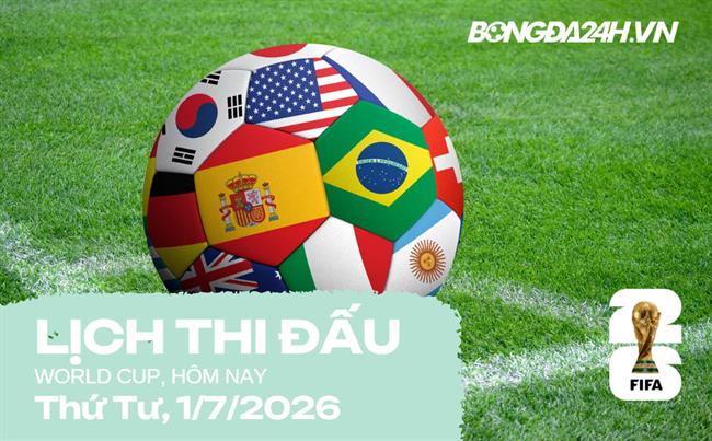 Lịch thi đấu bóng đá hôm nay 01/07/2026: Anh vs DR Congo, Bỉ vs Senegal