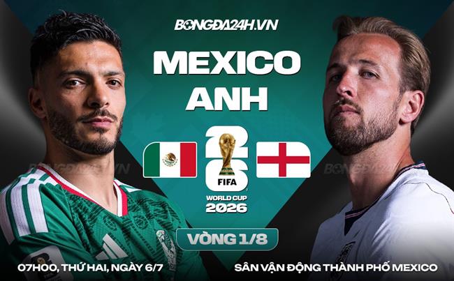 Nhận định Mexico vs Anh (7h00 ngày 6/7): Căng như dây đàn