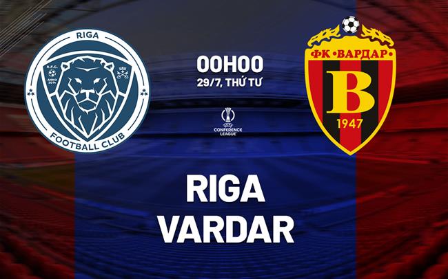Nhận định bóng đá Riga vs Vardar 0h00 ngày 29/7 (Conference League 2026/27)