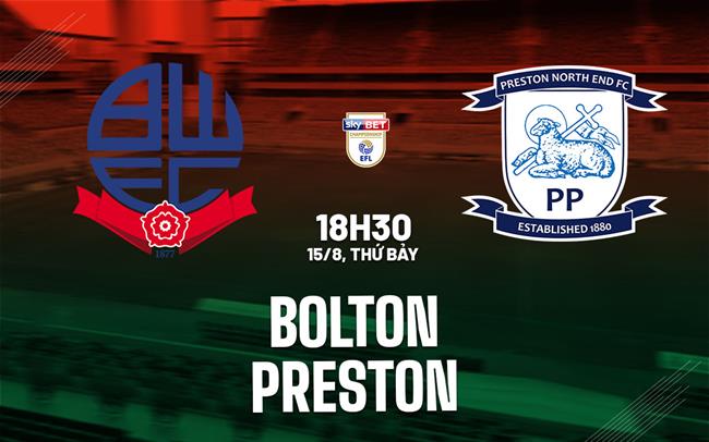 Nhận định bóng đá Bolton vs Preston 18h30 ngày 15/8 (Hạng Nhất Anh 2026/27)