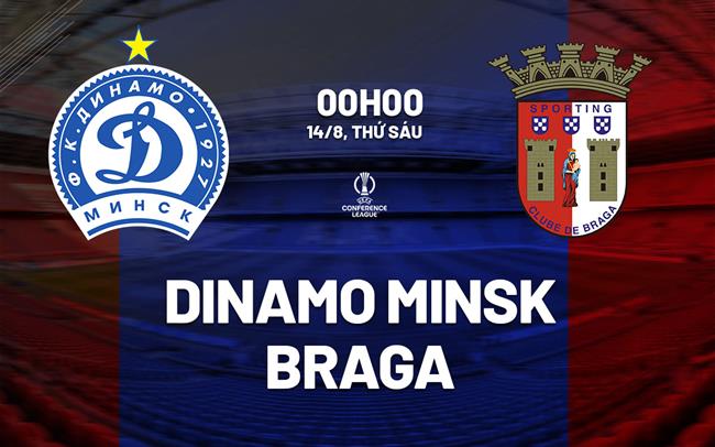 Nhận định bóng đá Dinamo Minsk vs Braga 0h00 ngày 14/8 (Conference League 2026/27)