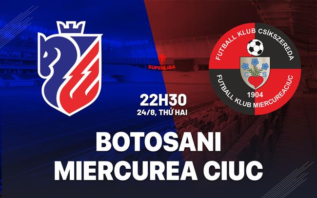Nhận định Botosani vs Miercurea Ciuc 22h30 ngày 24/8 (VĐQG Romania 2026/27)