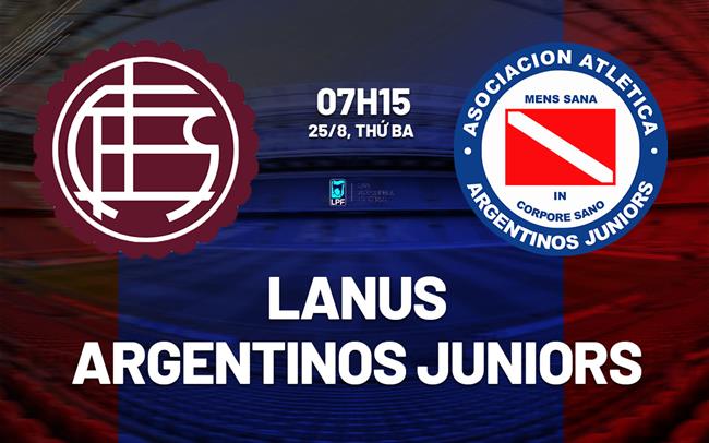 Nhận định bóng đá Lanus vs Argentinos Juniors 7h15 ngày 25/8 (VĐQG Argentina 2026)