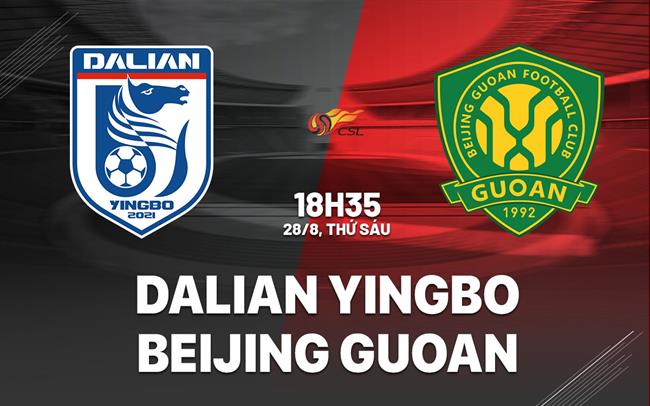 Nhận định Dalian Yingbo vs Beijing Guoan 18h35 ngày 28/8 (VĐQG Trung Quốc 2026)