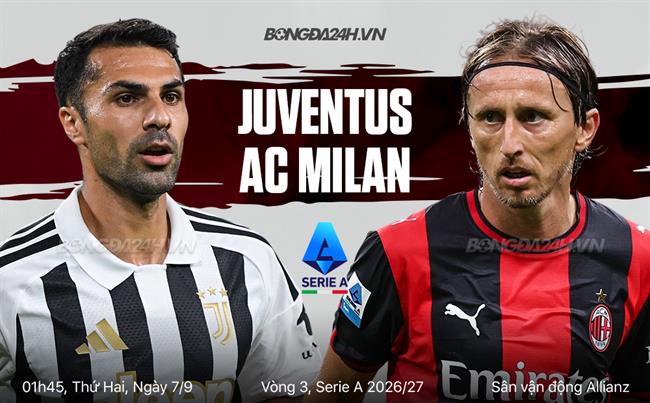 Nhận định Juventus vs AC Milan (1h45 ngày 7/9): Tiếp đà chiến thắng